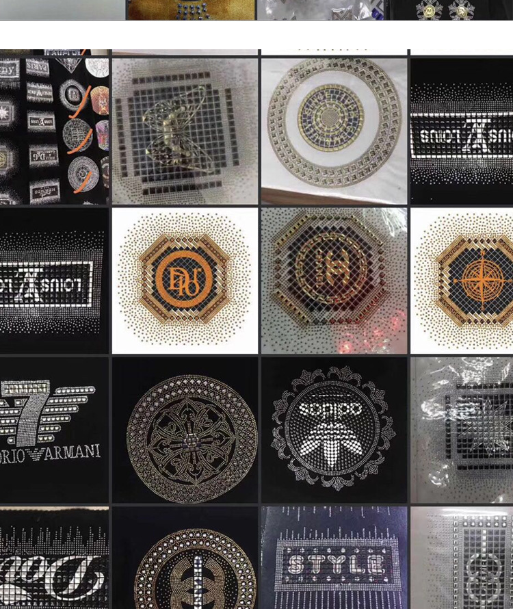 橄榄绿平底烫钻中东钻烫图模具定制烫钻贴纸牛头国冠定位覆膜纸片