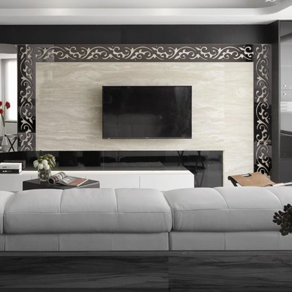 jm381 腰线墙贴 亚克力镜面贴 踢脚线电视背景墙装饰墙贴.