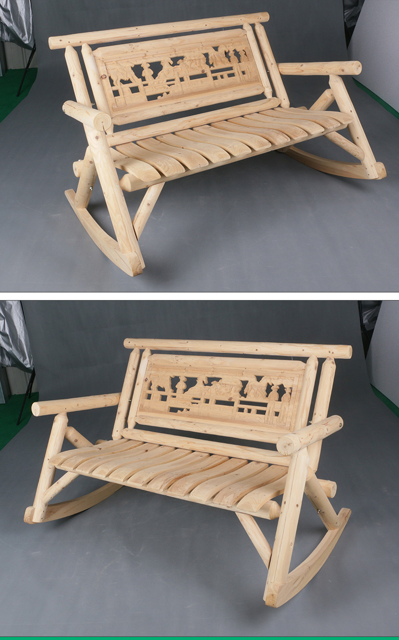 产地货源风格款实木阳台成人户外摇摇椅摇椅躺椅休闲懒人木摇摆椅