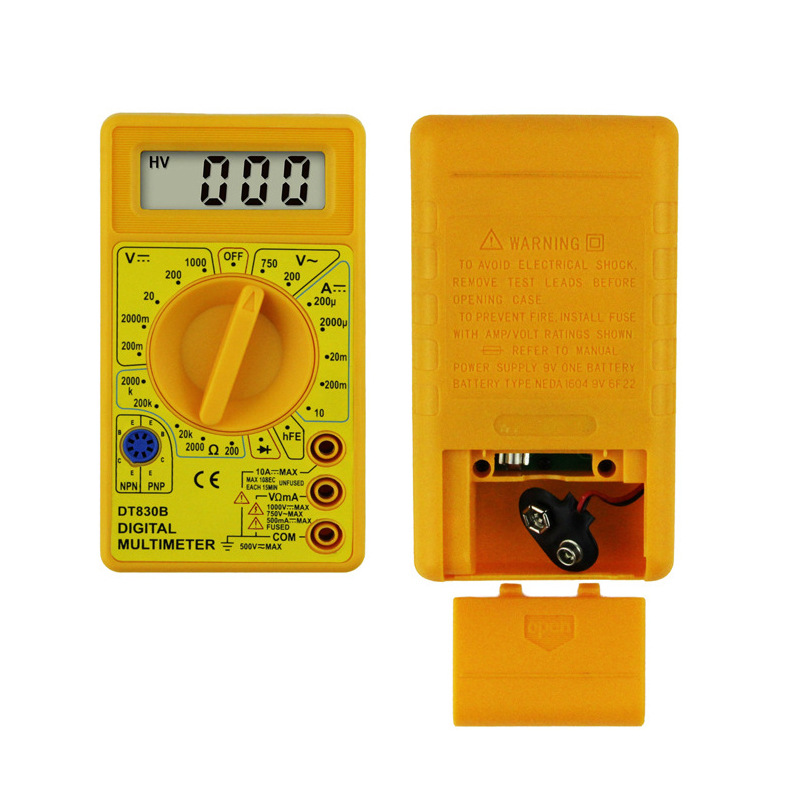 万用表 dt830b 不烧毁元件 全量程保护设计 电池盖可拆卸