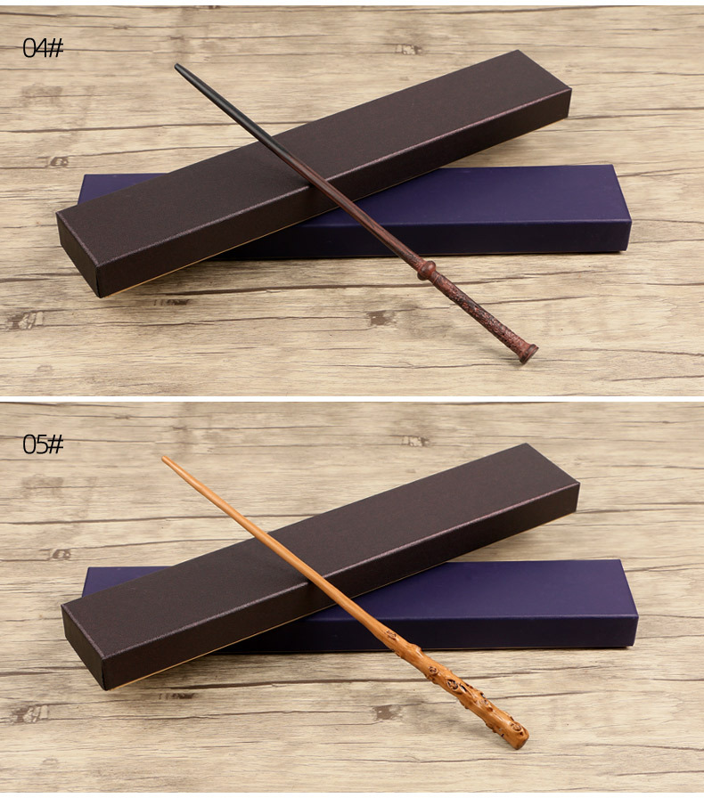 新品哈利波特魔法棒阿不思波特斯科皮马尔福金属芯魔杖道具棕紫盒