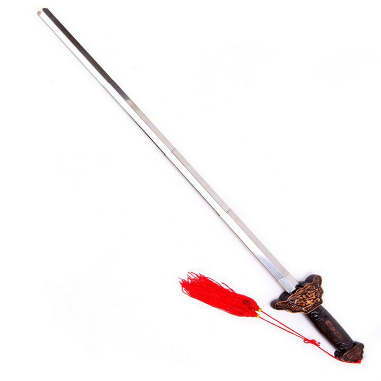 不锈钢伸缩太极剑健身折叠收缩玩具剑儿童武术表演道具老人晨练剑