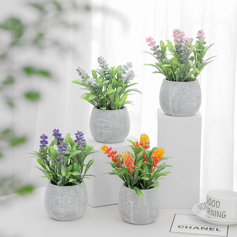 Nordic Country Home Pastoral Style Artificial Succulent Pant Mini Pot Plant Bonsai Green Plant Desktop Shop Decoration