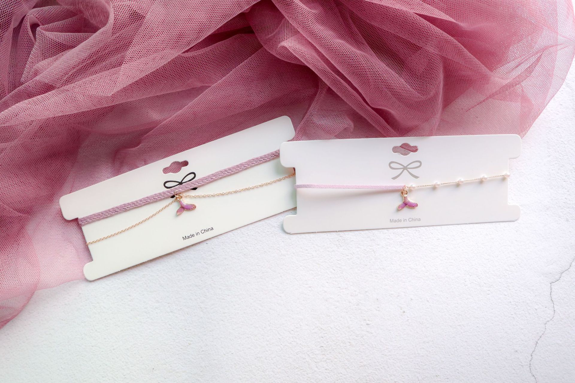 新款日韩饰品少女紫色人鱼姬尾巴吊坠颈链choker项圈锁骨链项链女