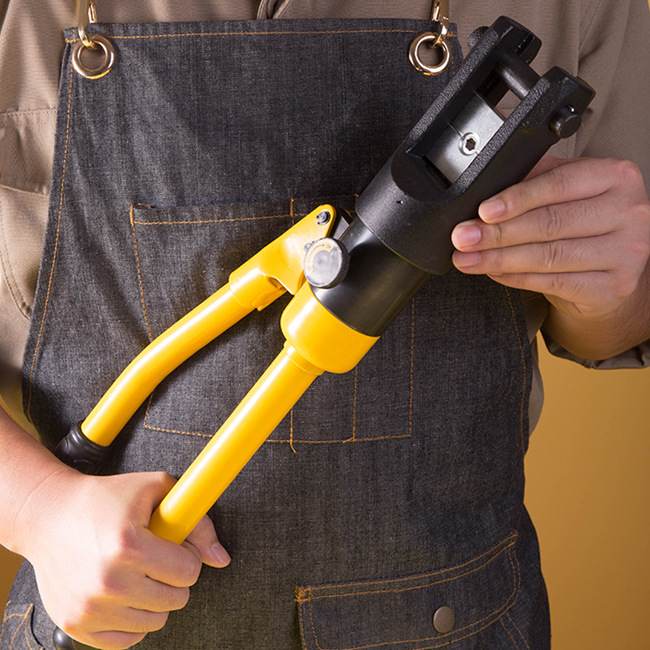 得力手动液压钳整体式快速压接钳铜鼻子线耳压线钳dl120240300