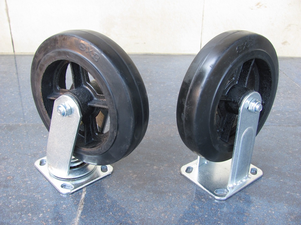 厂家供应5厘8寸重型铁芯橡胶轮,重型万向轮,特殊手推车重型脚轮