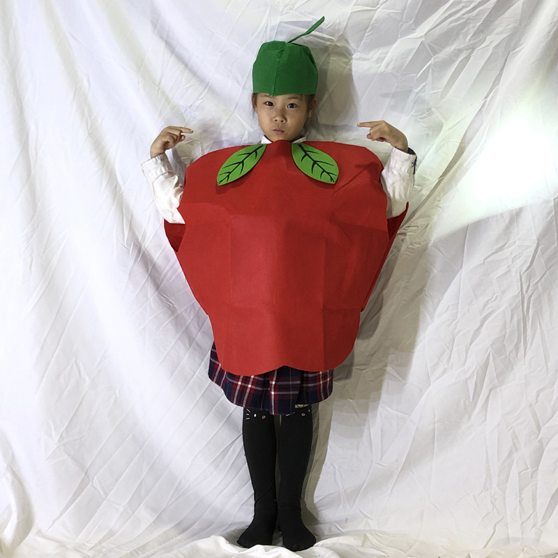 六一儿童节水果服装蔬菜幼儿园环保时装秀儿童无纺布水果服装