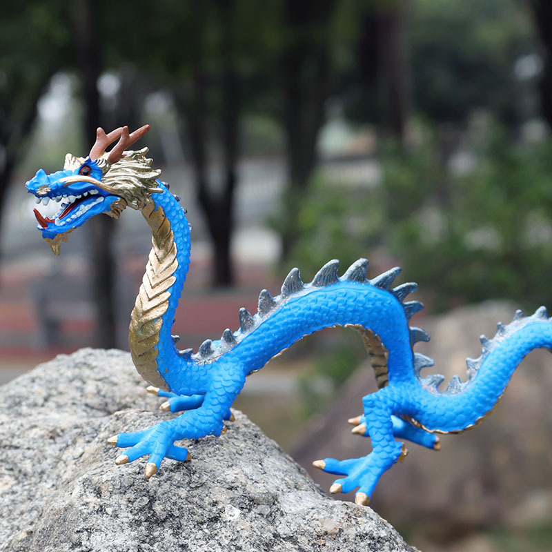 仿真神话传说东方神龙动物模型玩具蓝龙模型神龙蛟龙中国龙神兽