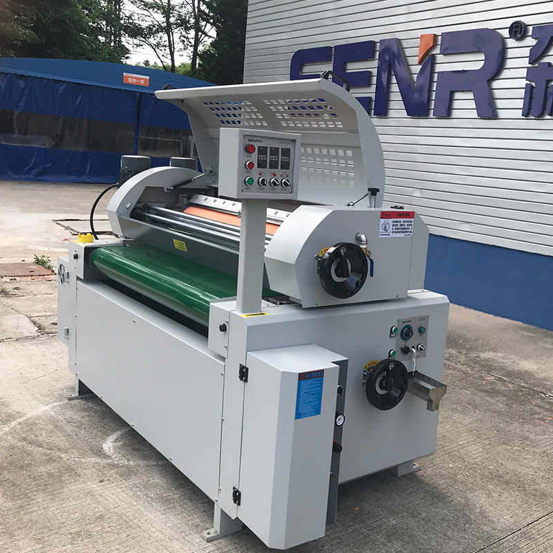 彩晶玻璃单辊滚涂机 玻璃uv油漆涂布机全自动滚涂淋漆生产线设备