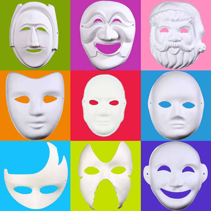 相似六一儿童节diy京剧脸谱面具幼儿园表手工绘画涂色美术空白材料