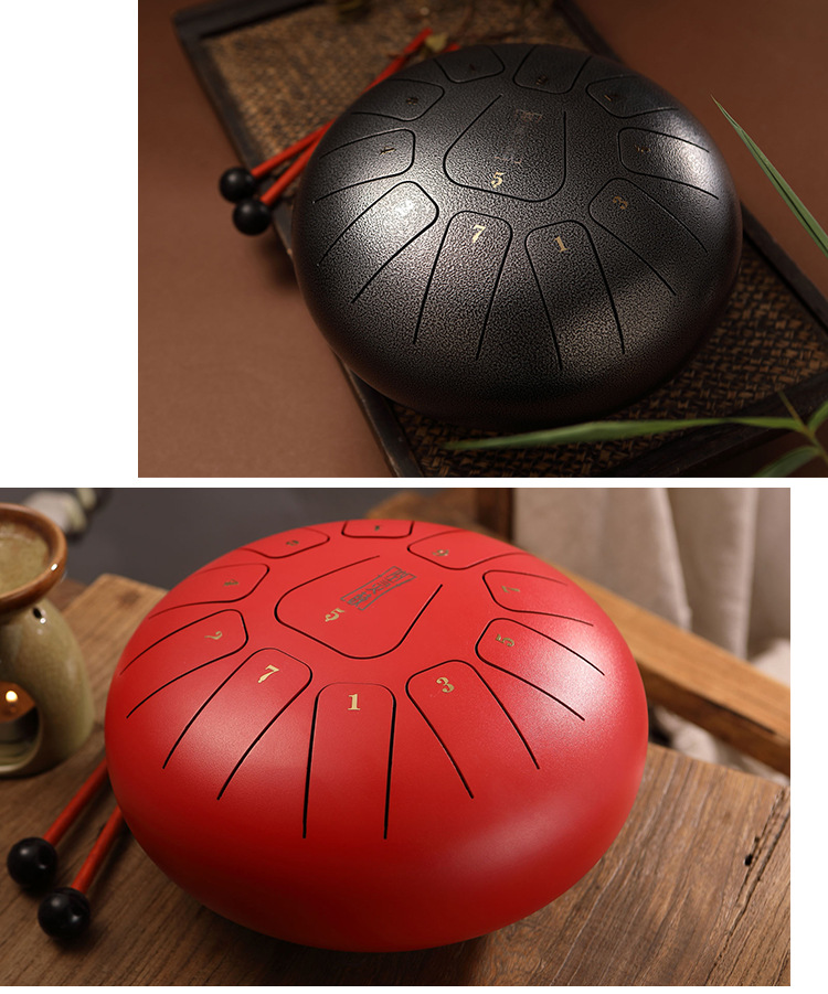 厂家直销空灵鼓12寸11音钢舌鼓手敲鼓忘忧鼓乐器色空鼓初学者成人