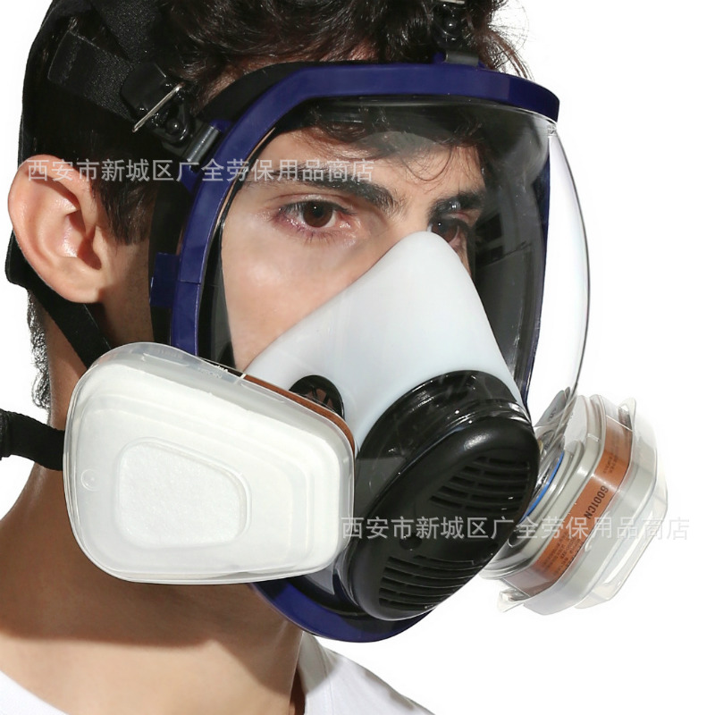 8100球形防毒面具 硅胶全面罩口罩 喷漆化工打农药消防防毒全面具