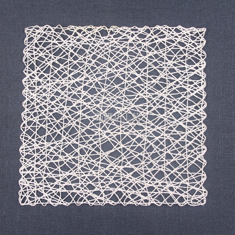 正方形纸绳餐垫 幼儿园装饰作品展示贴diy手工背景布纸绳编织挂饰