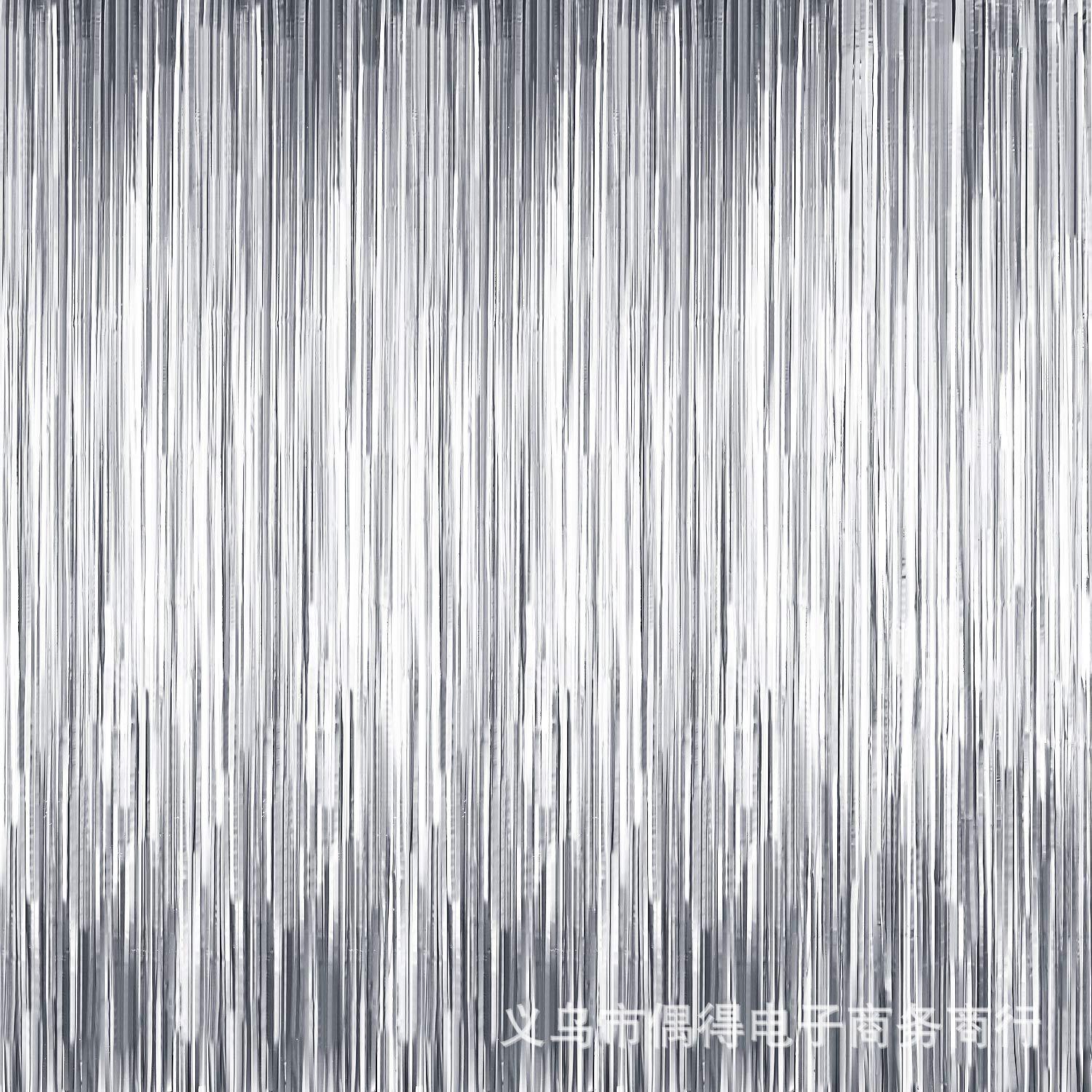 批发3米哑光雨丝帘流苏生日派对婚礼背景装饰布置磨砂雾面雨丝帘