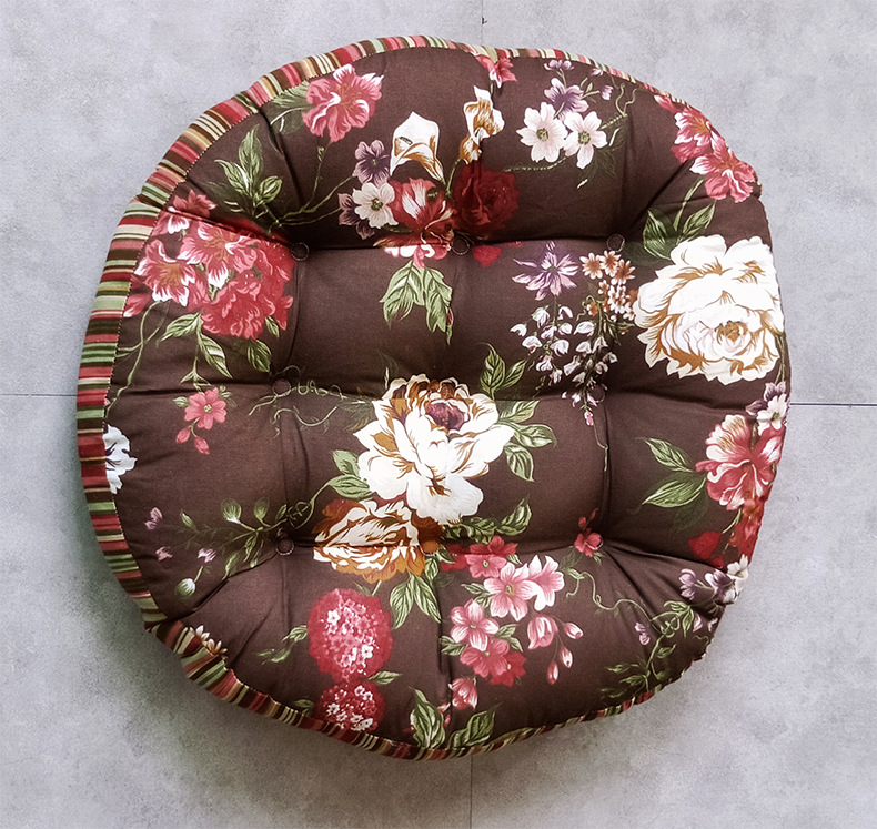 棉麻 印花蒲团美臀坐垫加厚布艺圆形阳台飘窗榻榻米窗台地板打坐