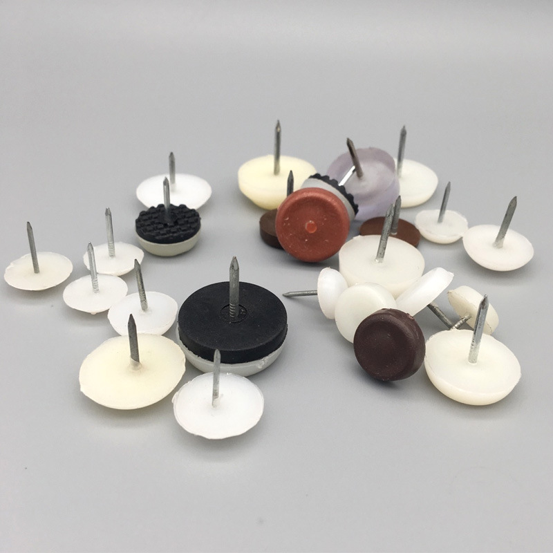 厂家直销家具塑料脚钉 椅子沙发橡胶防滑脚垫 白色塑料桌椅脚钉