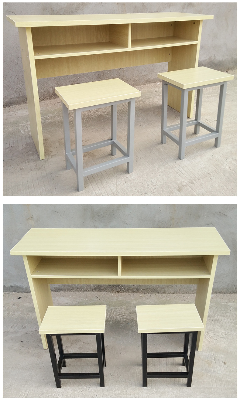 中小学生学校双人课桌椅补习辅导班培训桌 教室双层课桌椅批发