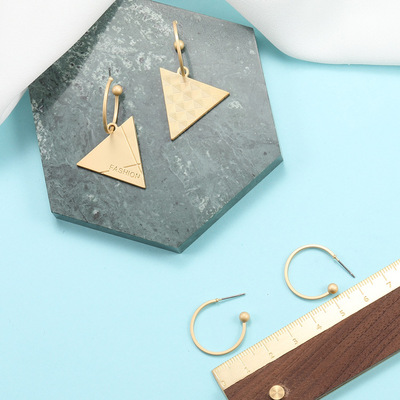 铂悦饰品半圆耳钉耳环diy耳饰品手工自由搭配配件材料哑金防褪色