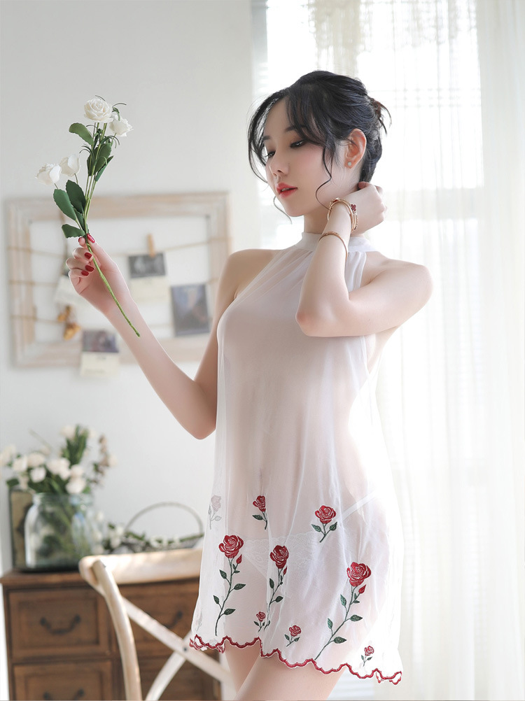 媚火品牌2019新款情趣内衣玫瑰恋人妩媚婉约刺绣透明性感内衣 2色