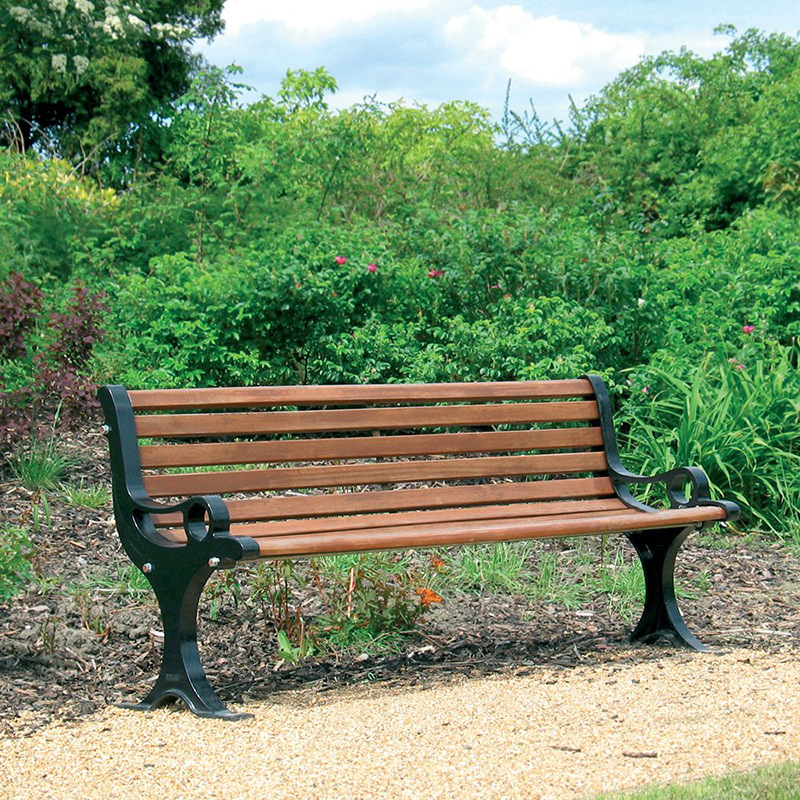 铸铁公园椅实木防腐木座椅室外花园长椅户外欧式靠背长条椅长椅凳
