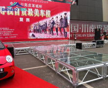 年会活动酒店搭建走秀玻璃T台 户外广告新品发布会拼装玻璃舞台