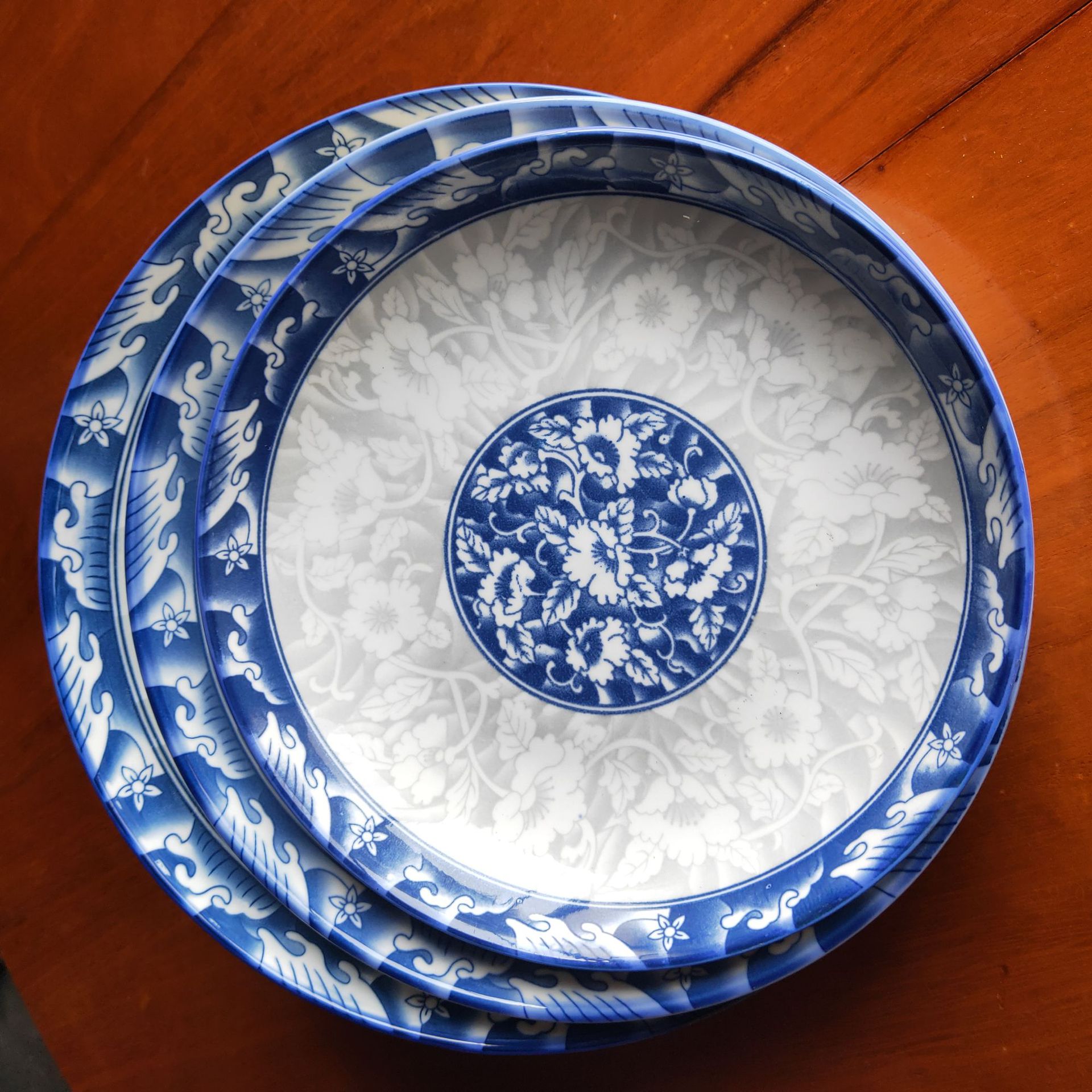 9英寸青花浅盘003系列,酒店厨房餐具,青花瓷日用瓷碗盘批发