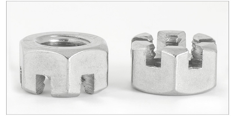 gb6178不锈钢304六角开槽螺母六角槽型螺母六方带槽螺母帽m8-m24