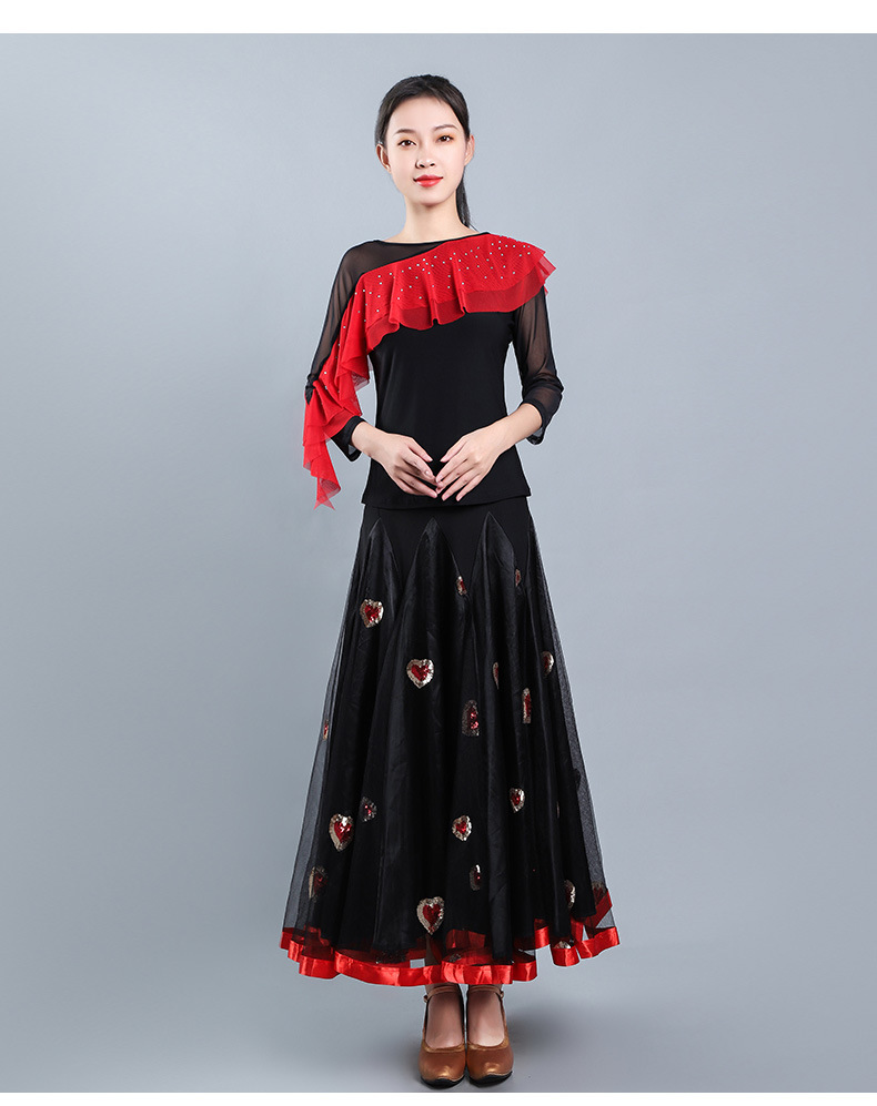 摩登舞上衣女吉特巴拉丁舞半身上装新款交谊舞广场舞练功表演服装