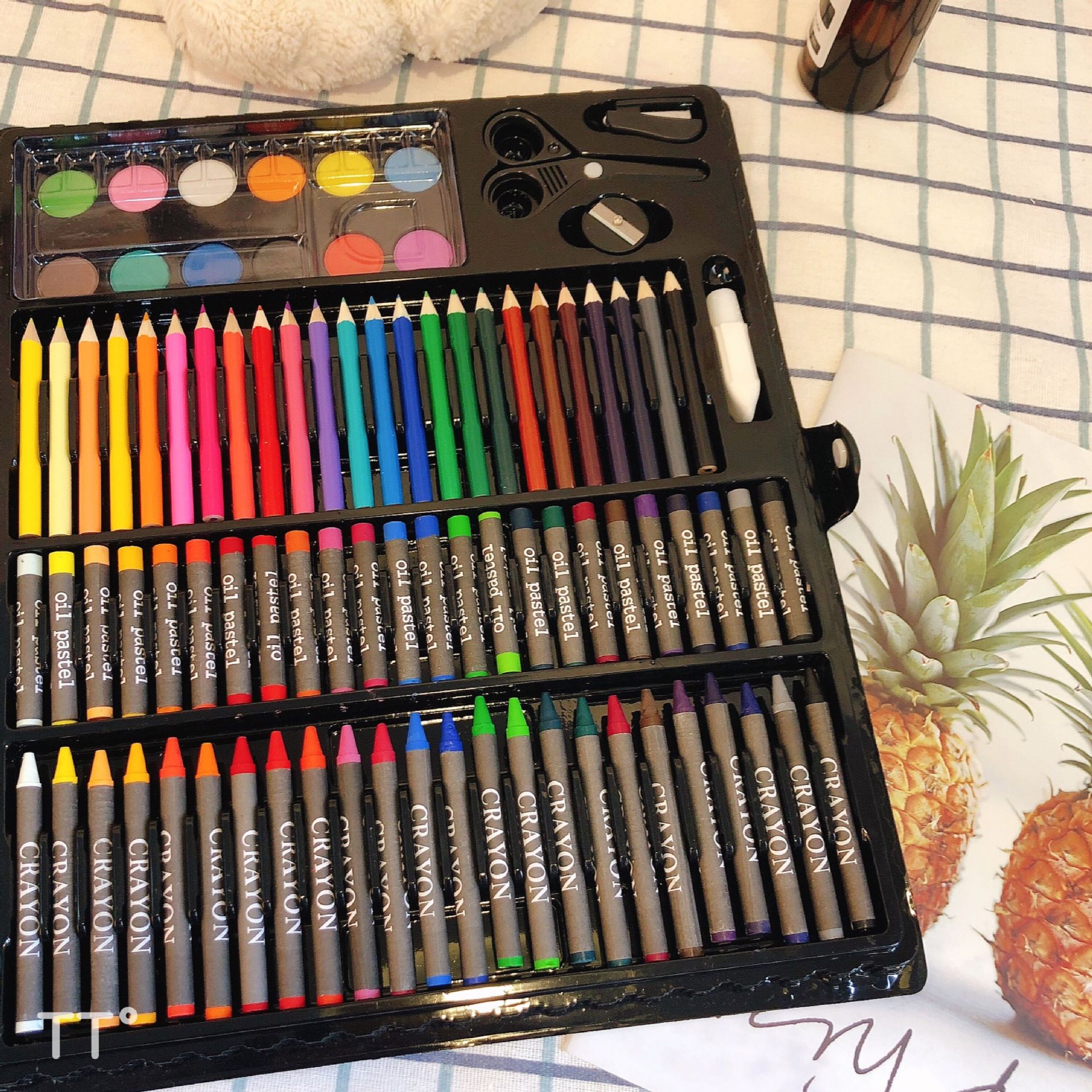 150件绘画套盒网红水彩笔蜡笔套装 幼儿园小学生可水洗画画笔工具