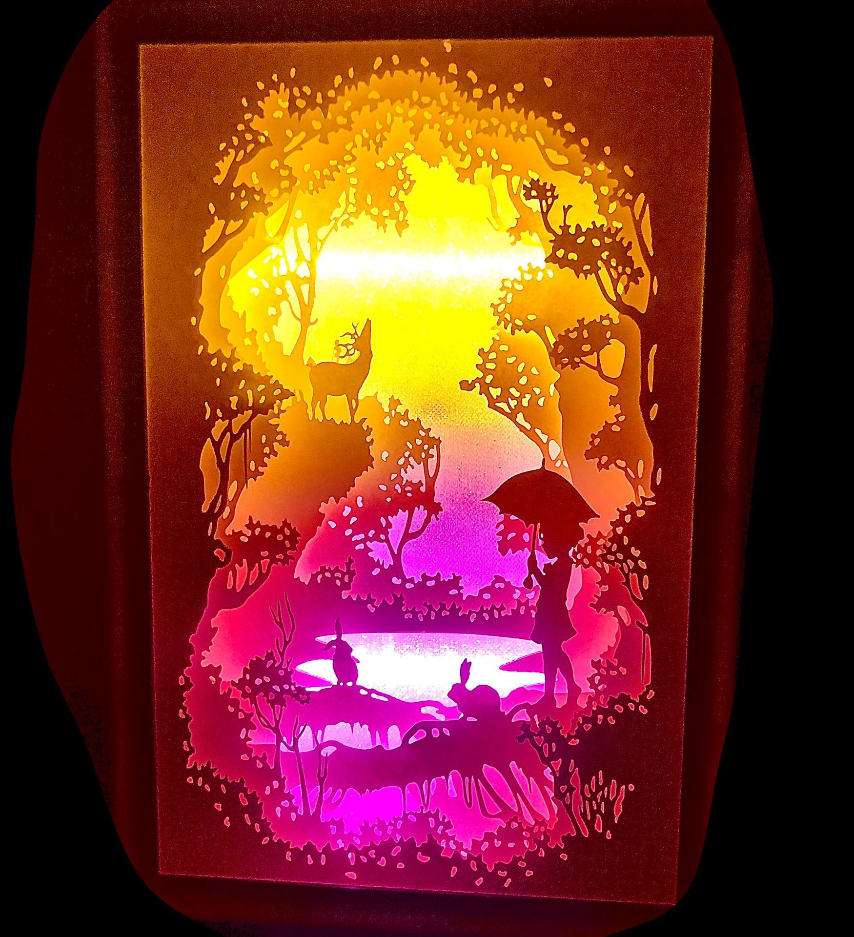 3d立体光影纸雕灯人工制作生日,情人节礼物成品小台灯