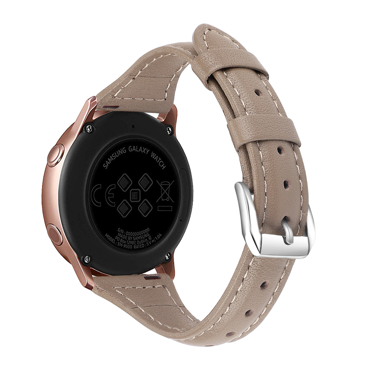 适用三星 galaxy watch active智能手表 头层牛皮缩身真皮表带