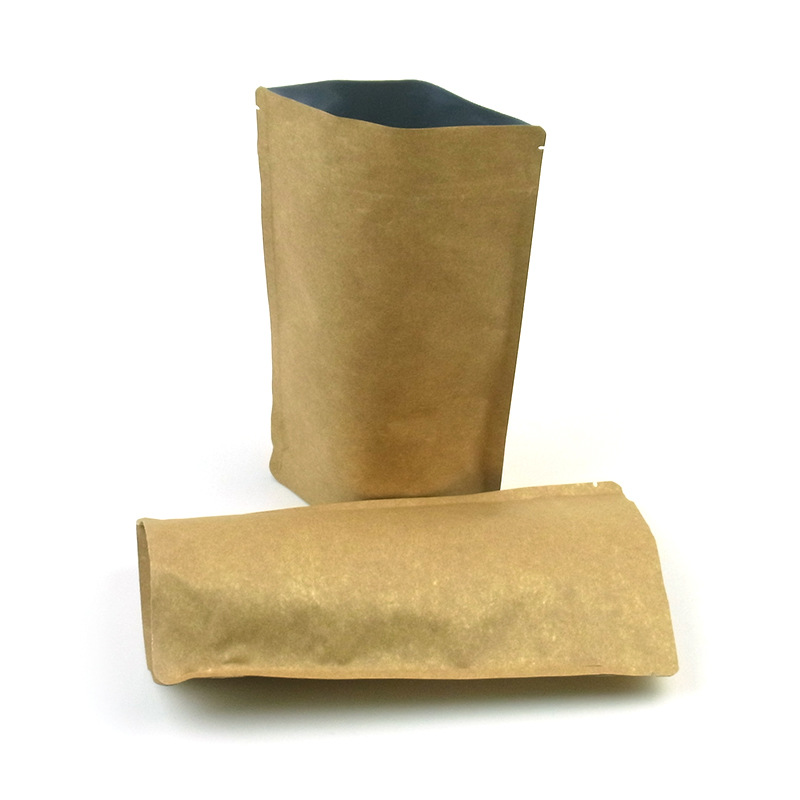 厂家定制非现货牛皮纸镀铝自立拉链袋 纸塑复合食品茶叶干果包装