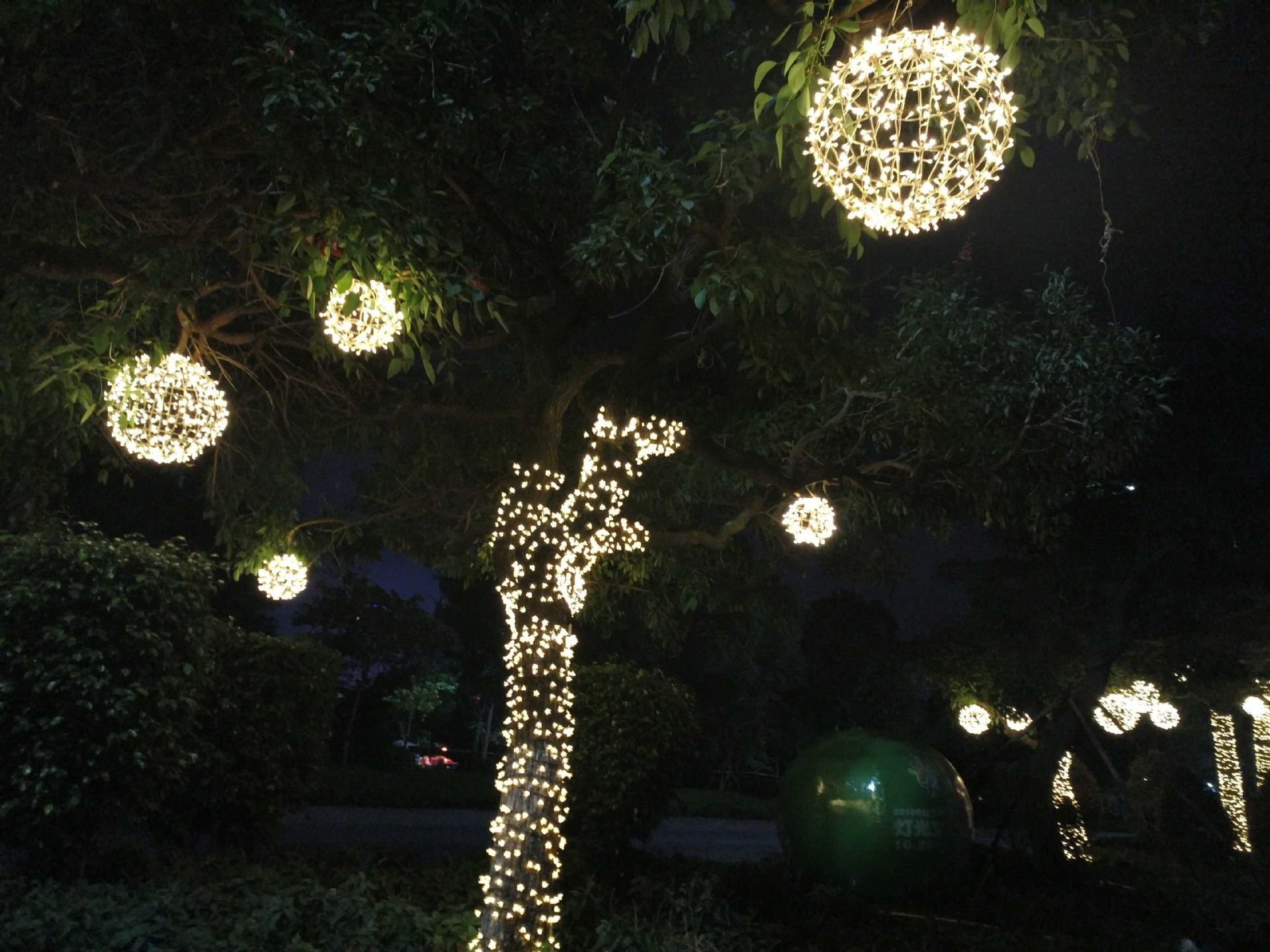 藤球led灯树灯圆球挂树上装饰灯室外户外元旦街道亮化灯