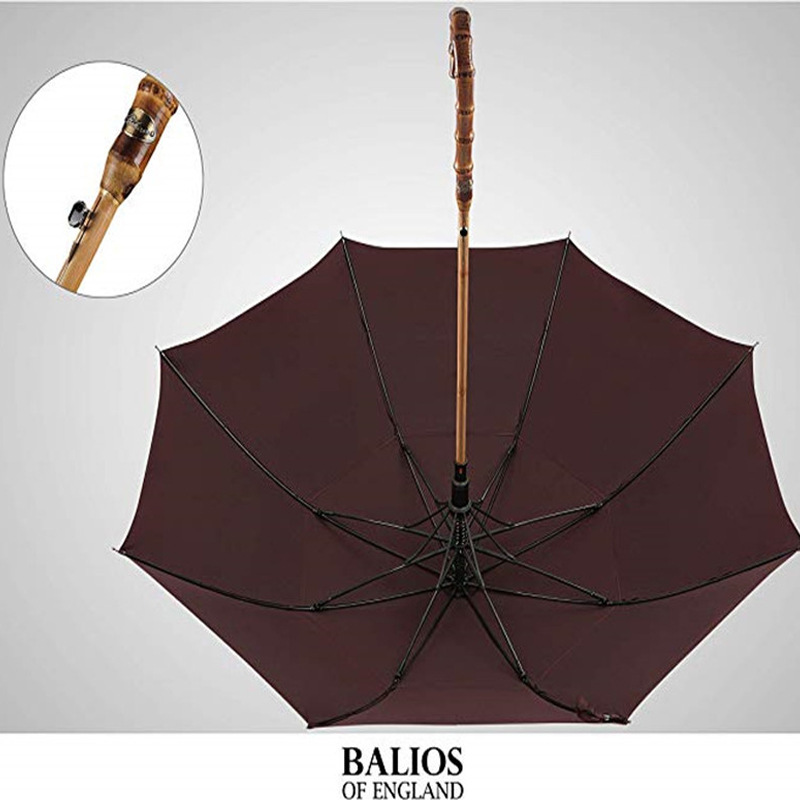英伦复古双层超大自动竹藤伞天然实木中棒男女高档商务伞定制logo