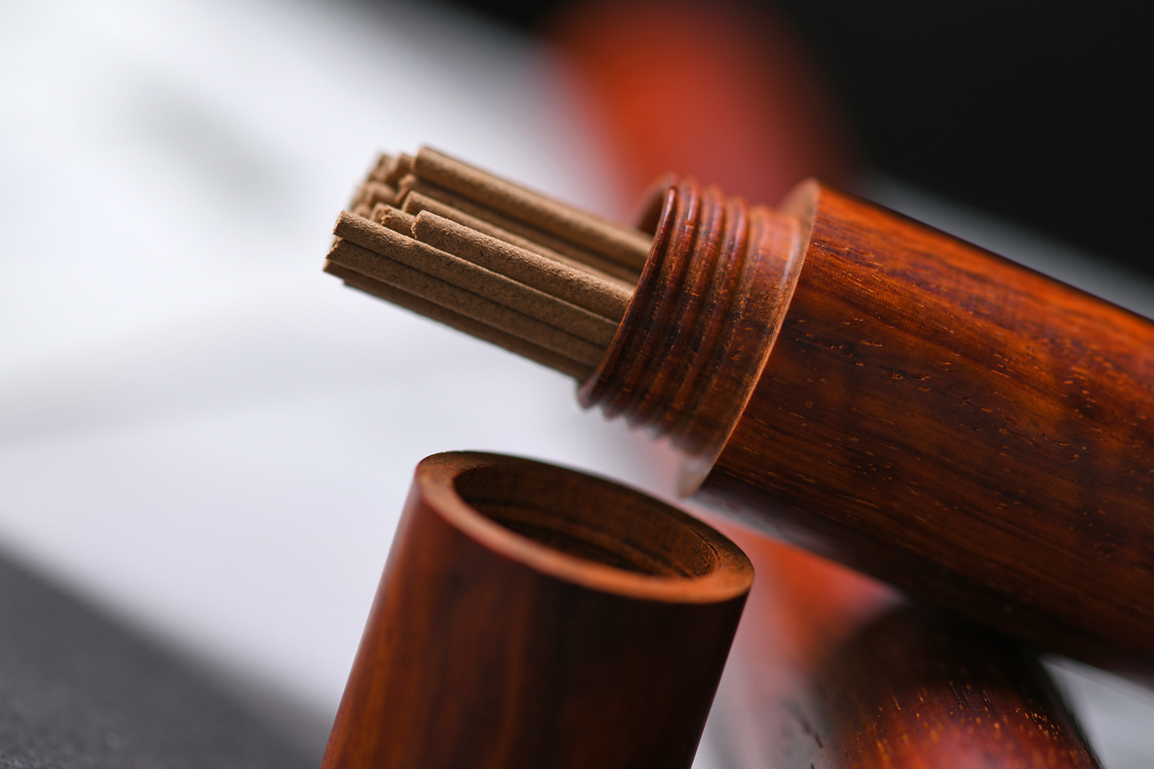 印度小叶紫檀21cm便携香盒香筒香道器具批发中国风木质手工艺礼品