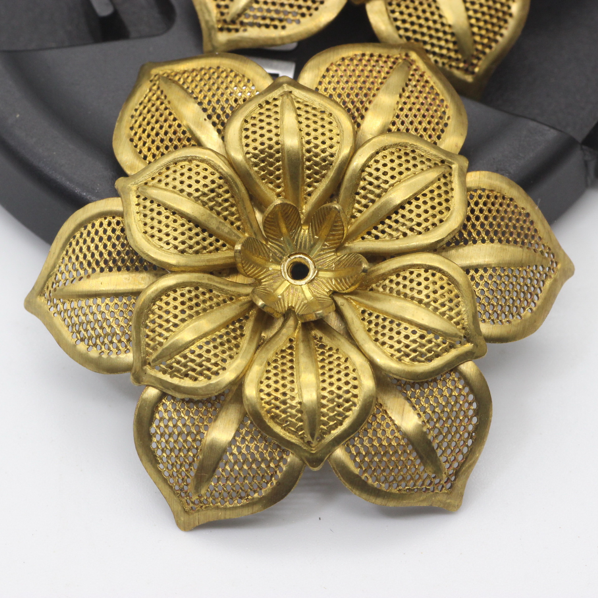 台湾三层组装立体花朵纯铜铜制花组合花朵 diy新娘发饰配件材料