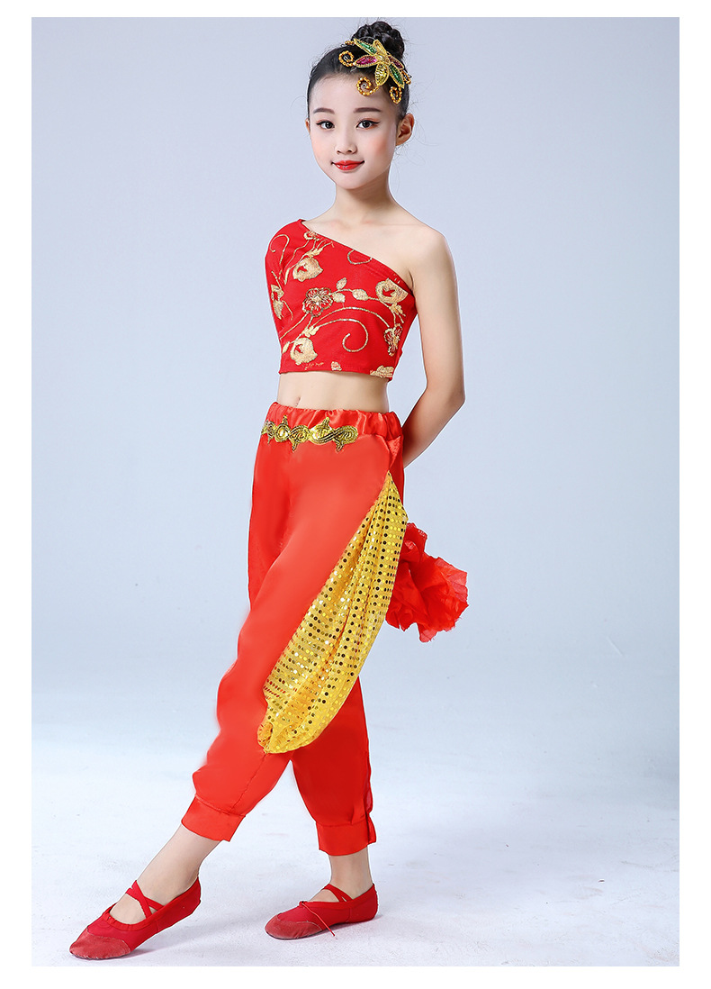 少年志舞蹈服装儿童扇子舞演出服幼儿舞蹈少年志舞蹈演出服舞蹈服