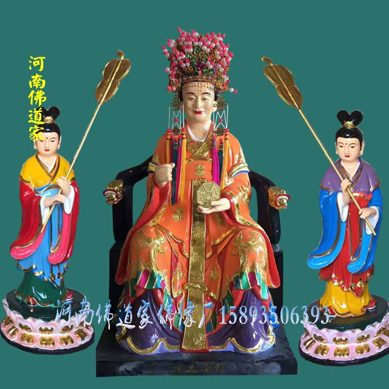 彩绘佛像 昆仑老母神像 种火老母元君 妈祖天后 河南佛道家定制
