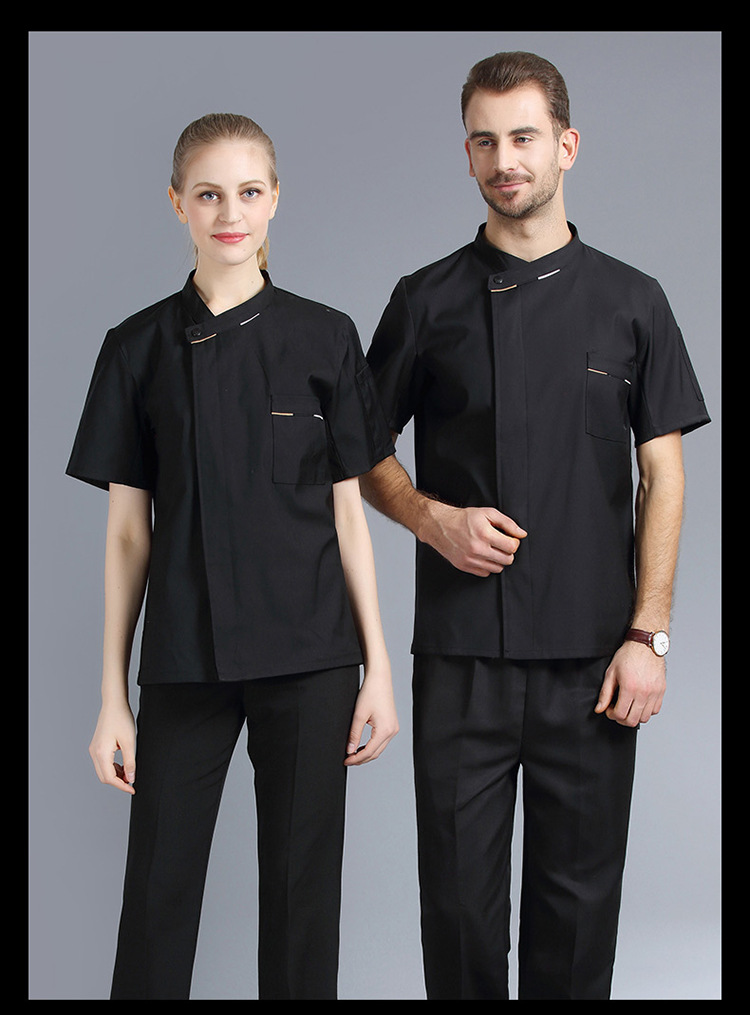 厨师工作服短袖男后厨衣服酒店餐饮短袖厨房服装夏可定制