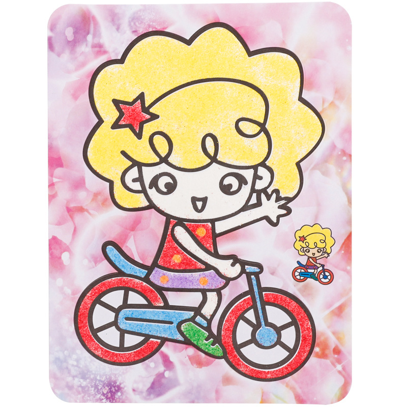 大号彩色底沙画砂画 卡通沙画儿童益智玩具手工制作diy材料