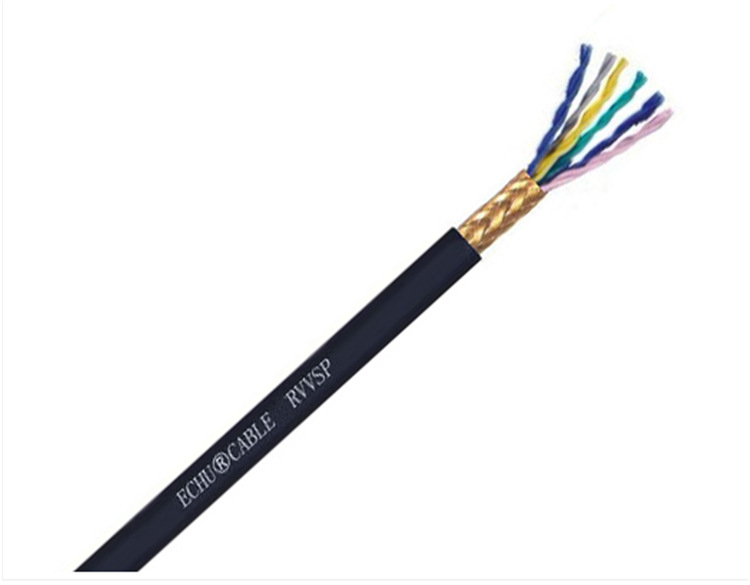 rvvsp双绞屏蔽电线 无氧裸铜丝镀锡铜网编织屏蔽 黑色灰色pvc护套