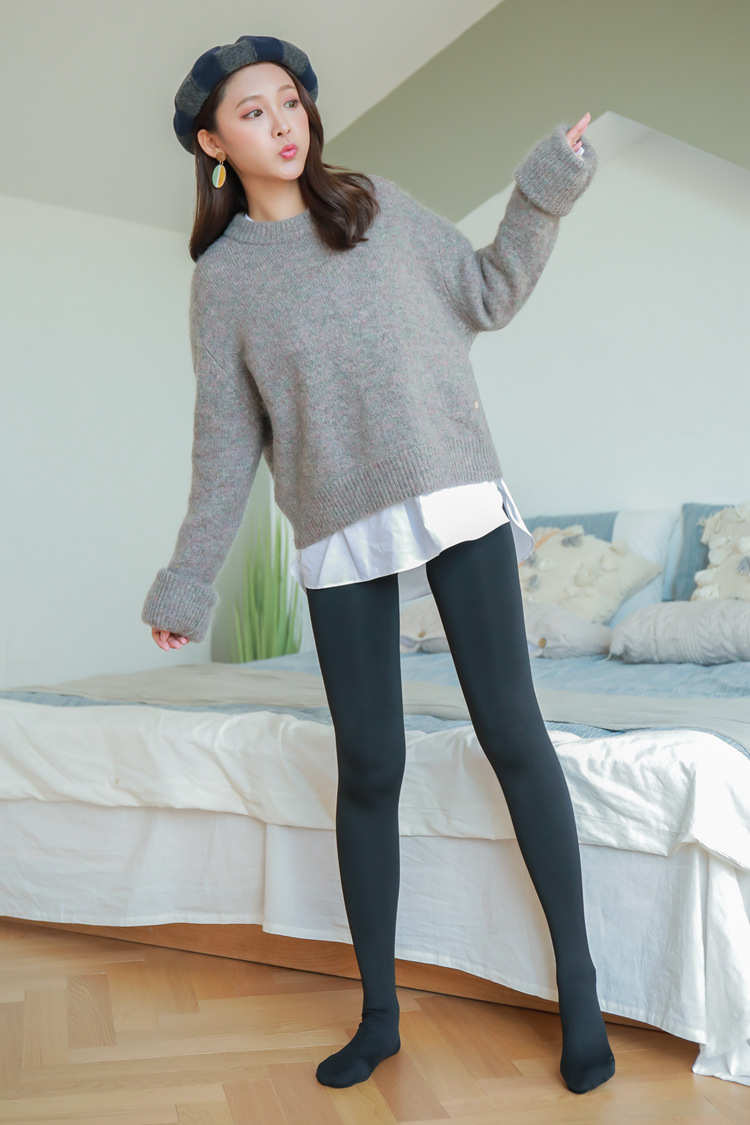 高腰可乐裤 水貂绒超柔锦纶高密肤色光腿打底裤