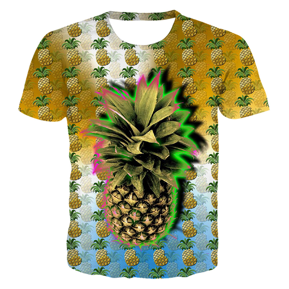 2020夏季创意新品衣服 水果饮料3d印花套头时尚圆领短袖t恤男批发