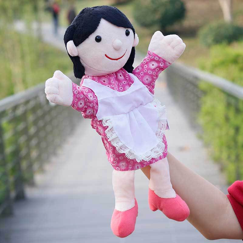 新款一家亲人物大号手偶玩具儿童讲故事早教安抚手套爷爷奶奶男孩