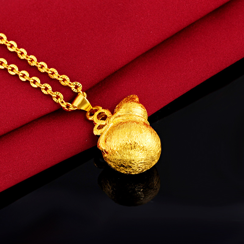 镀厚金葫芦吊坠越南沙金仿黄金项链吊坠女款如意平安葫芦沙金挂坠