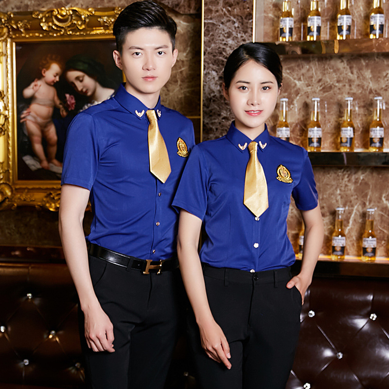 龙丽儿夜场酒吧ktv服务员工作服夏款ktv工作服短袖男女制服套装