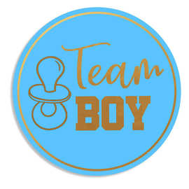 性别揭示贴纸 team boy or team girl  烫金不干胶贴纸标签定制