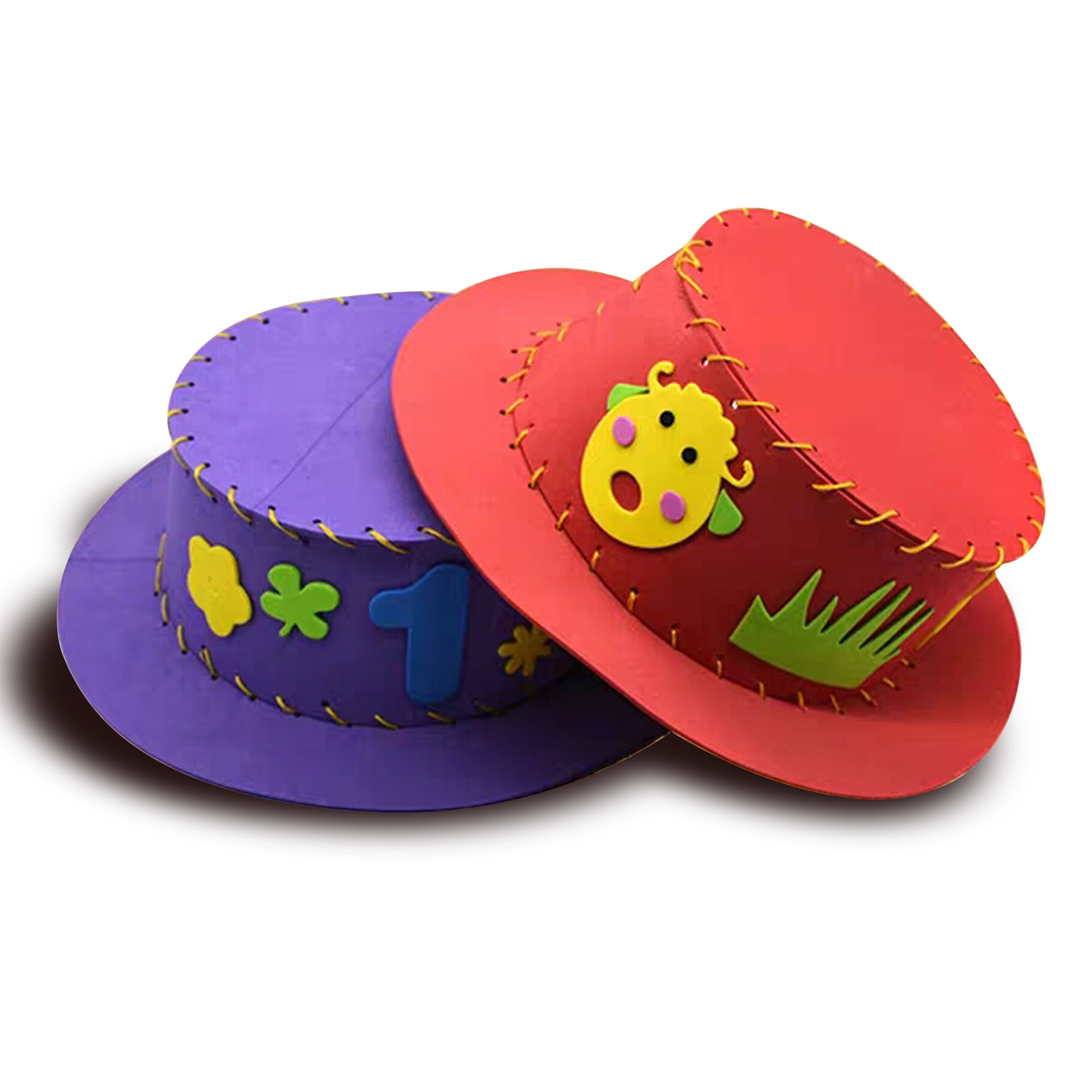 工厂直营 手工编织帽 儿童diy制作遮阳帽 幼儿智力玩具 eva编织帽