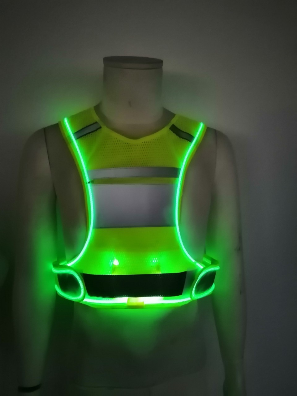 2019年新款户外运动夜跑骑行led光纤发光背心