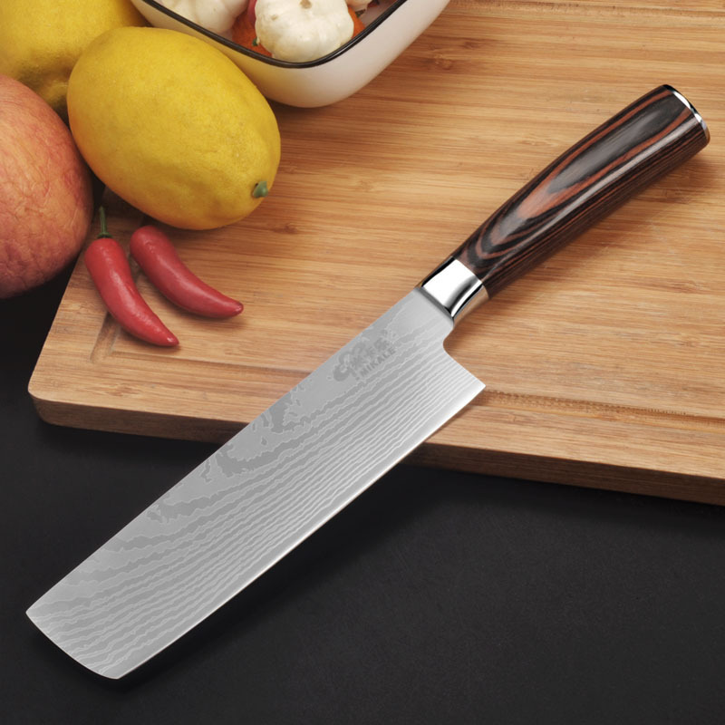 厨房工具花纹菜刀家用不锈钢切菜切片切肉刀厨师厨房刀具女士刀